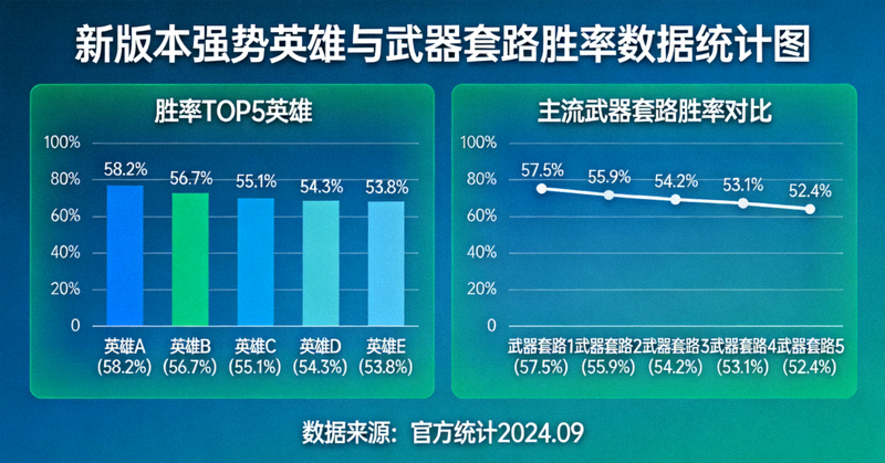 新版本强势英雄与武器套路胜率数据统计图